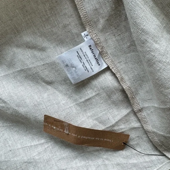 Reformation NWT 2 Effie Oatmeal Linen Bustier Maxi Dress - Picture 9 of 10